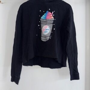 2/$15 Justice Active Black Hoodie Unicorn Frappe